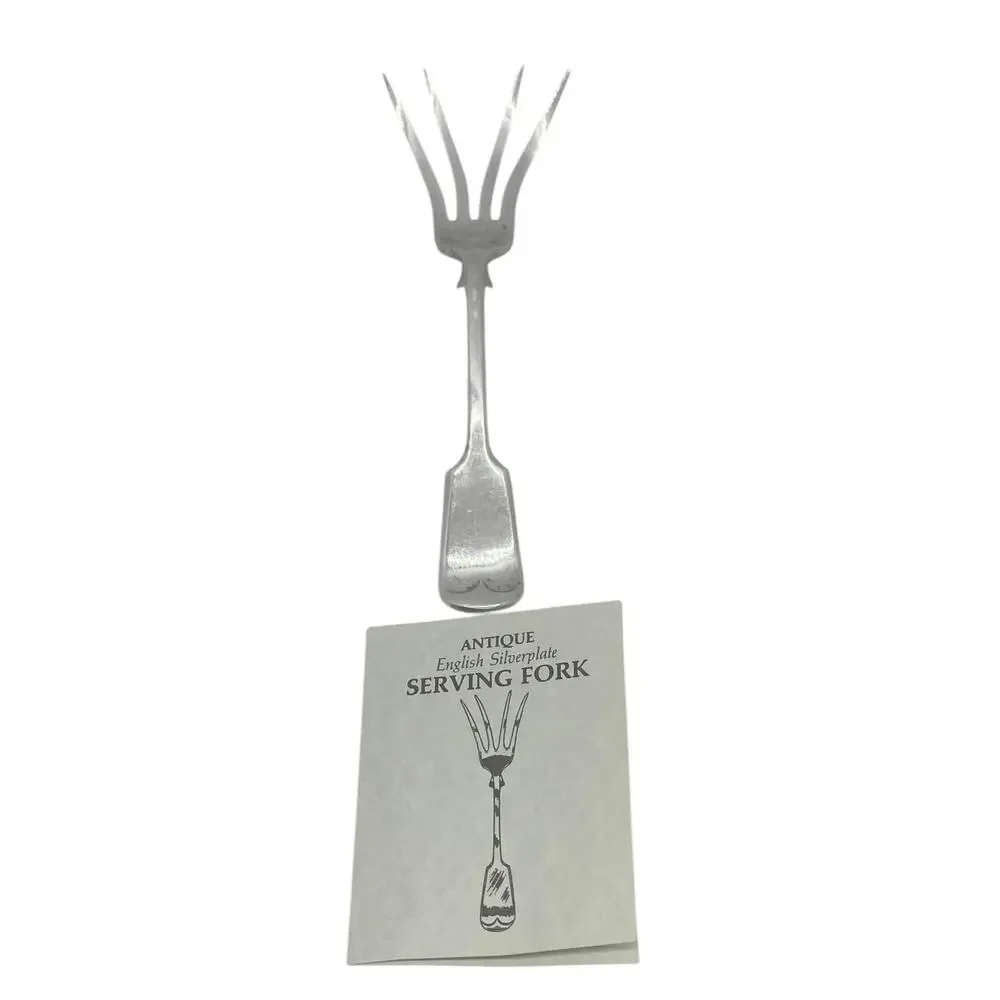 Antique English Silverplate Serving Fork by Daniel & Arter Birmingham 1902